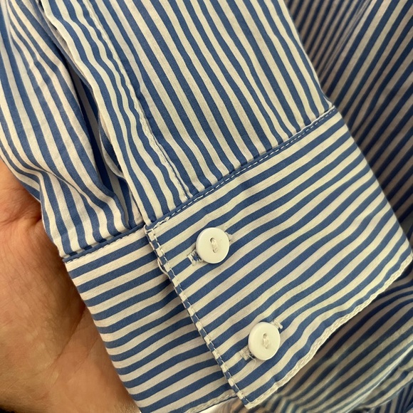 Stitch Fix—Scalloped blue and white preppy button down - Picture 4 of 5